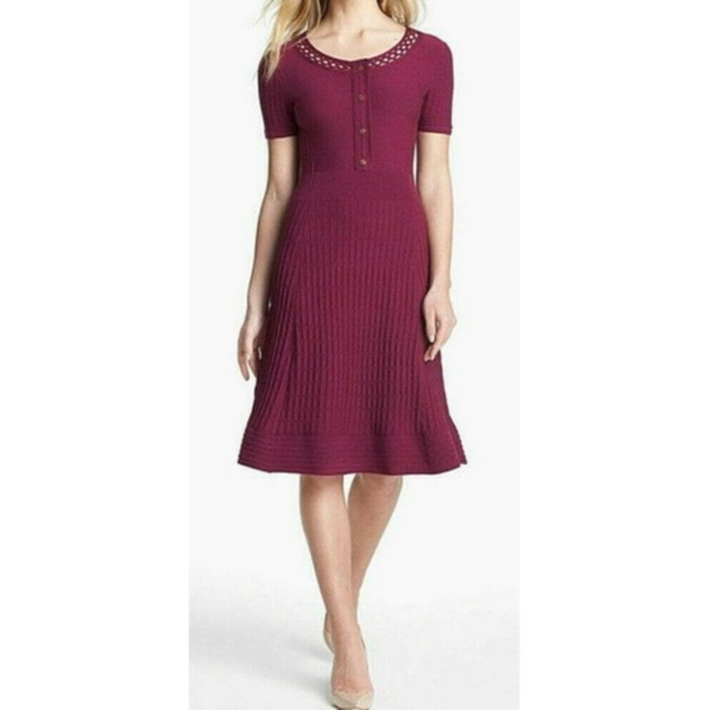 Tory Burch Ashlyn Women’s Sweater Wool Dress Burgundy XS fall